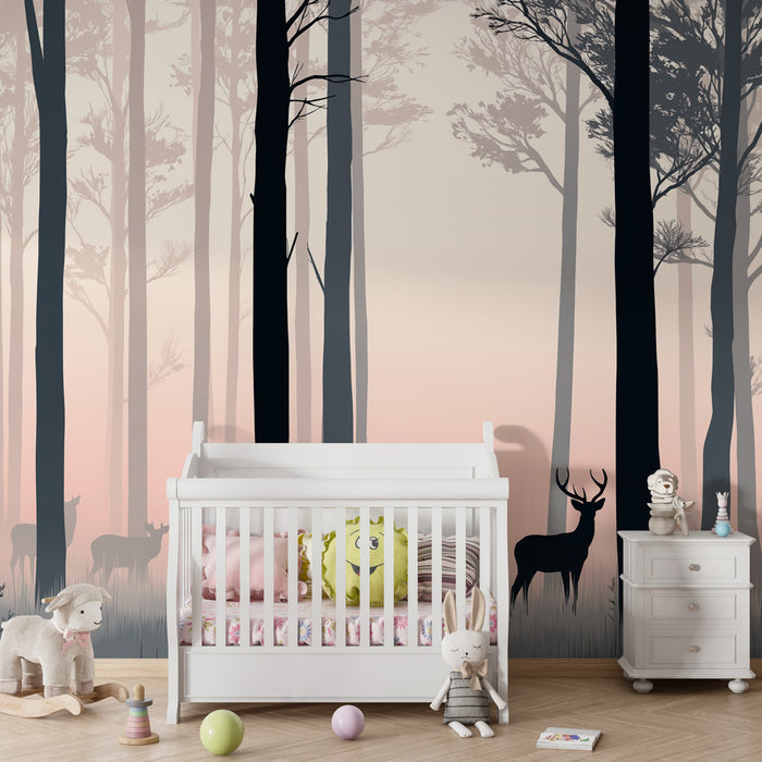 Kids room wallpaper | Rahu maastikku metsaga ja põtradega