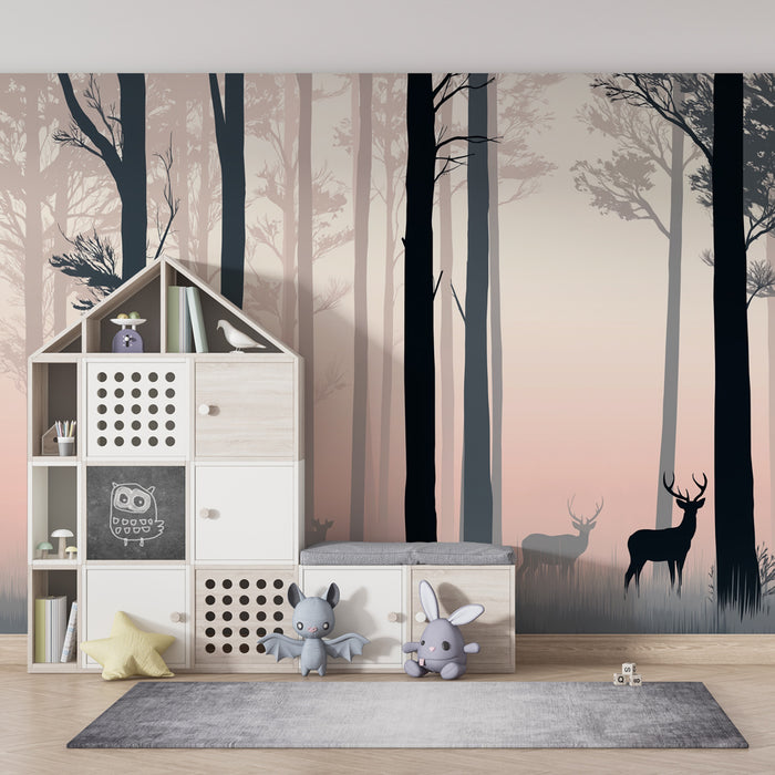Kids room wallpaper | Rahu maastikku metsaga ja põtradega