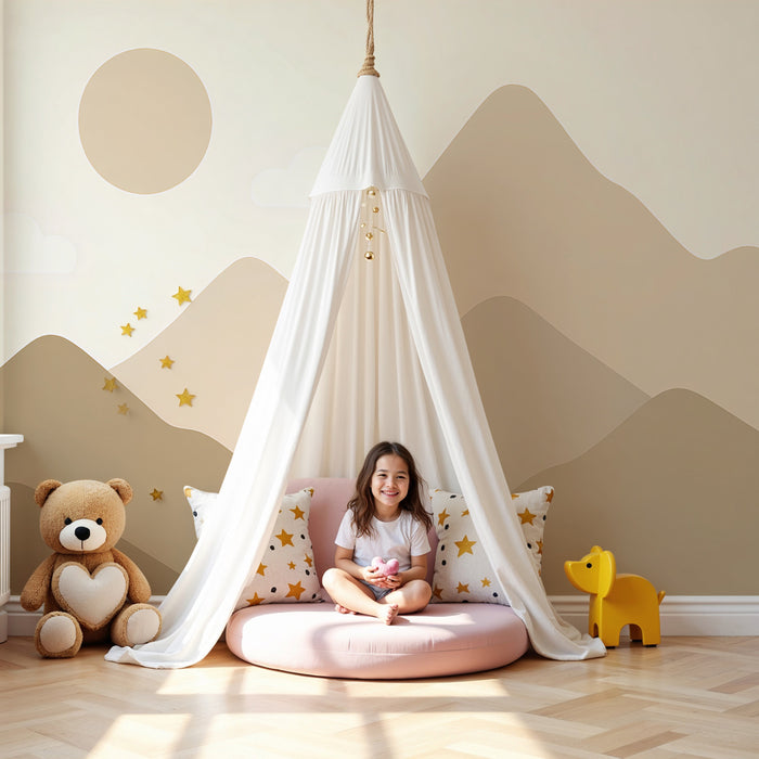 Kinderzimmer Tapete | Sanftes Bergpanorama