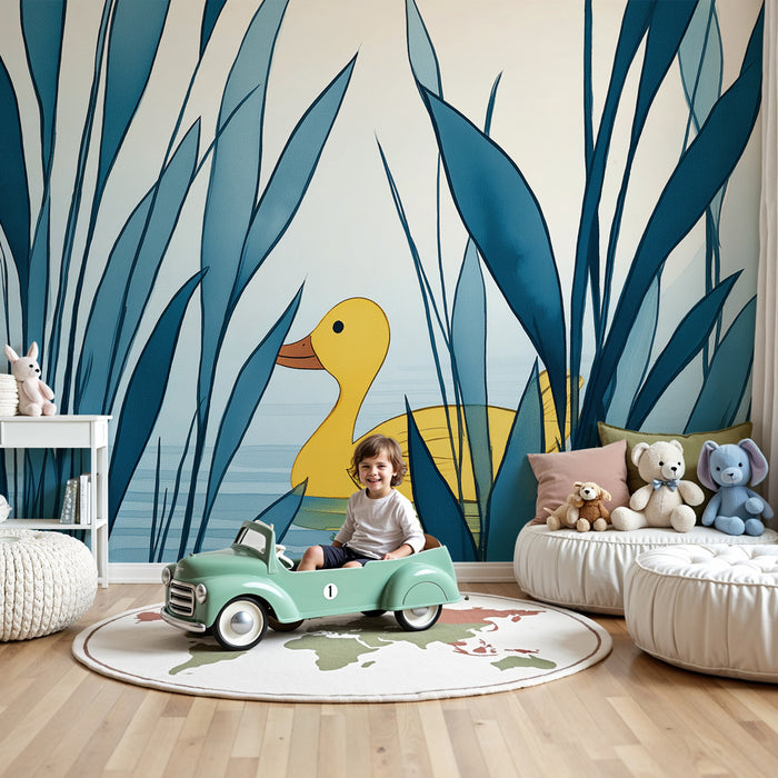 Papier peint chambre enfant | Petit canard dans la nature