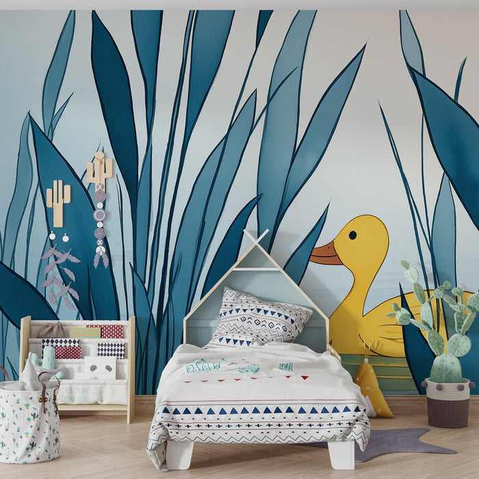 Papier peint chambre enfant | Petit canard dans la nature