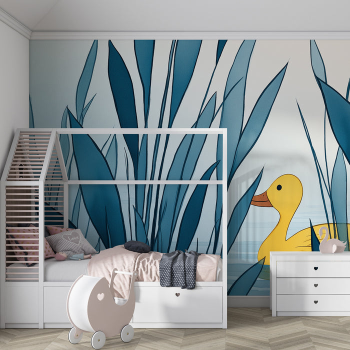 Papier peint chambre enfant | Petit canard dans la nature