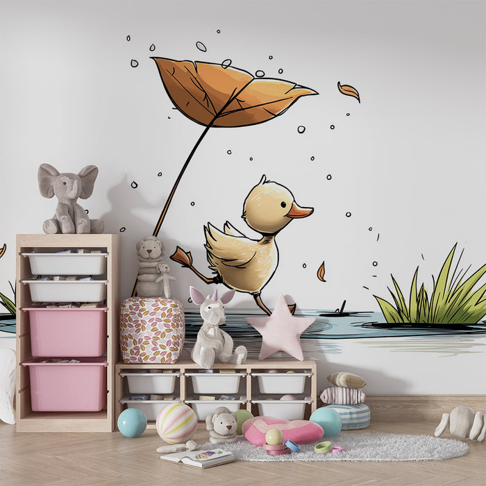 Barntapet | Liten anka i regnet