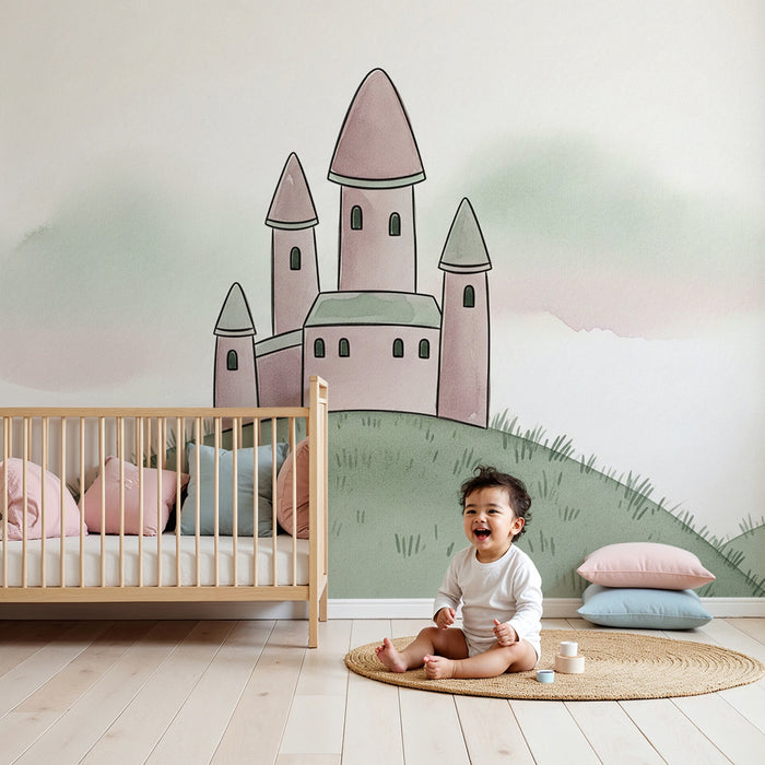 Barntapet | Liten pastellslott