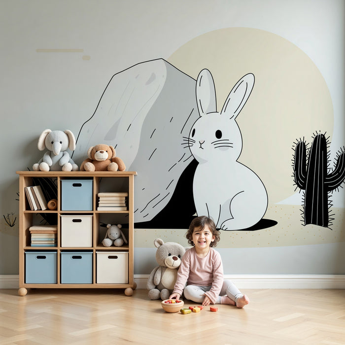 Kids room wallpaper | Malý králíček na poušti