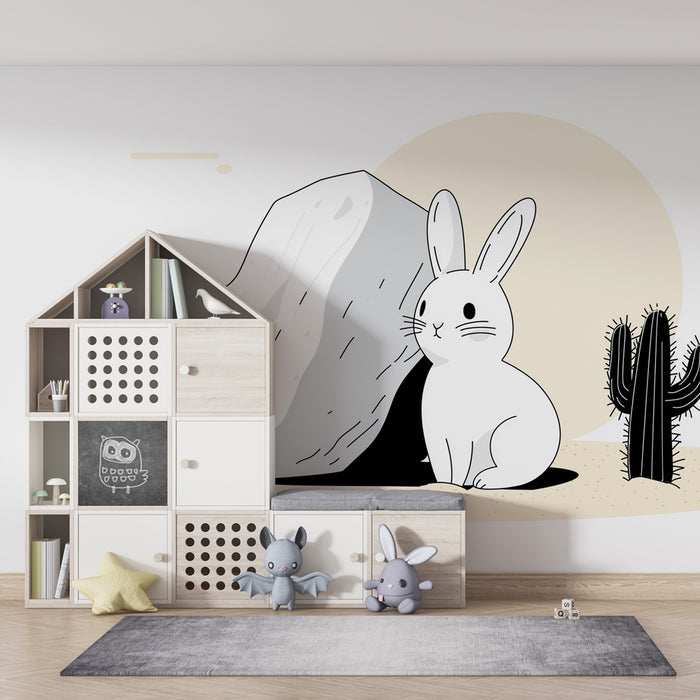Kids room wallpaper | Malý králíček na poušti