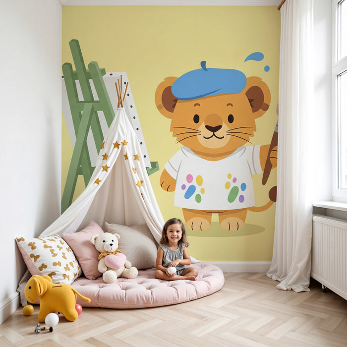 Barntapet | Liten konstnärslöve med staffli