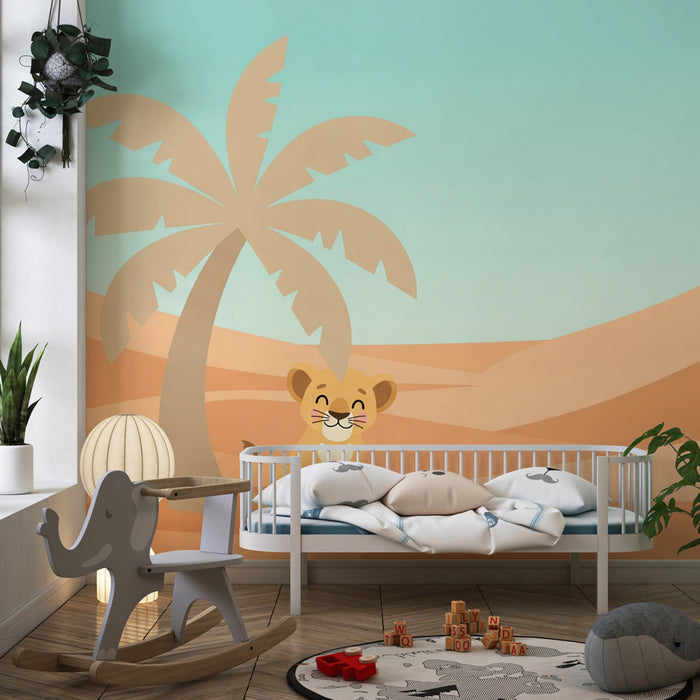 Kids room wallpaper | Malý lev v poušti