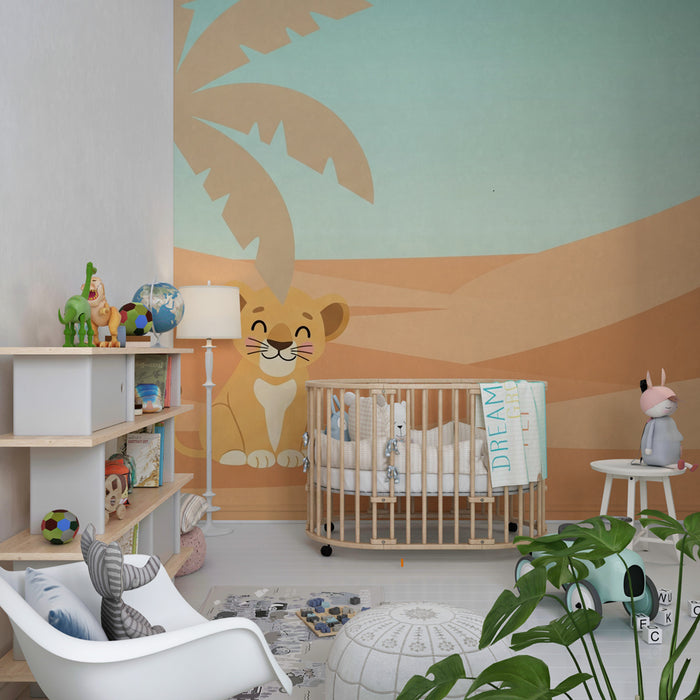 Kids room wallpaper | Malý lev v poušti