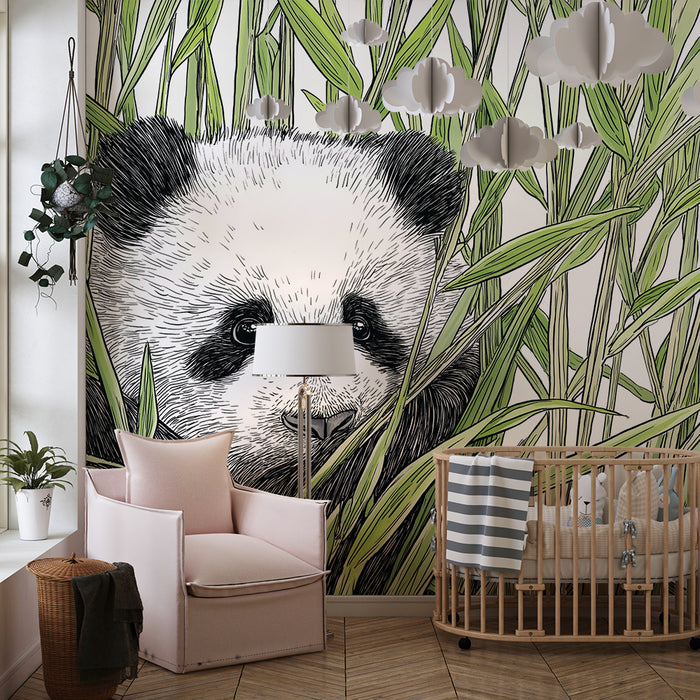 Papel de parede criança | Panda mic printre bambusi