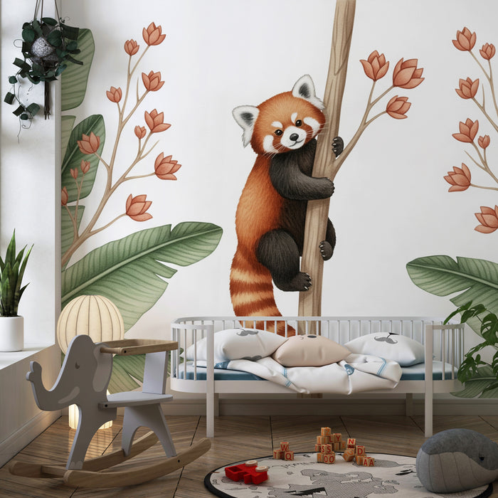 Tapety dla dzieci | Mały rude panda eksplorujący dżunglę