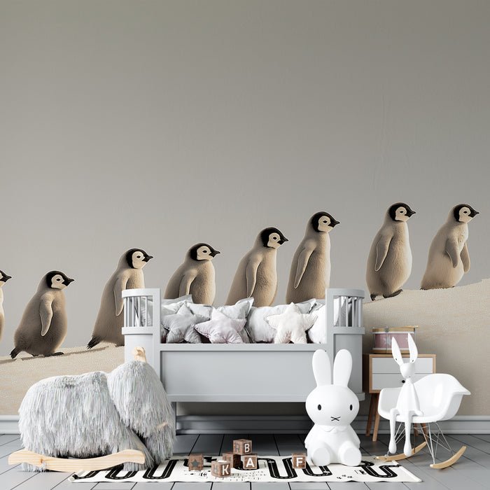 Χαρτί τοίχου παιδικού δωματίου | Μικροί πιγκουίνοι στον πάγο