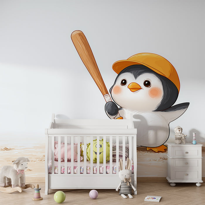Detská izba tapeta | Pingvín hráč baseballu na hracej ploche