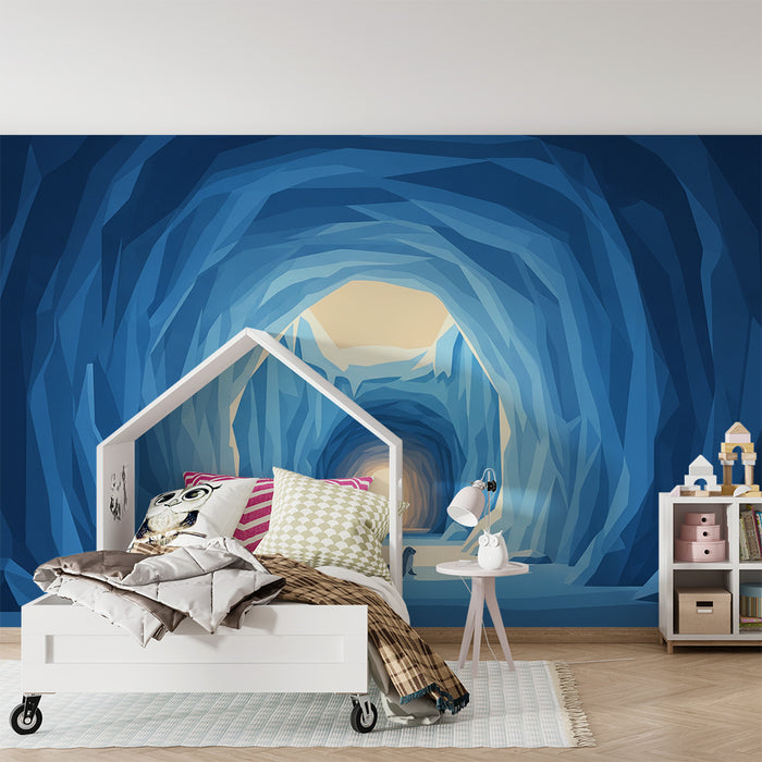 Kinderzimmer Tapete | Pinguine und Robben in einer Eishöhle