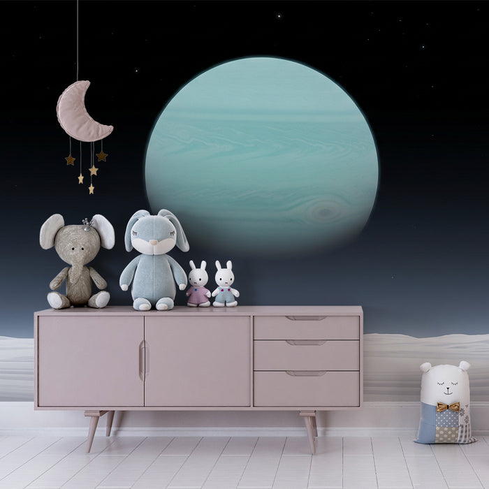 Kinderzimmer Tapete | Uranus und vereiste Landschaften