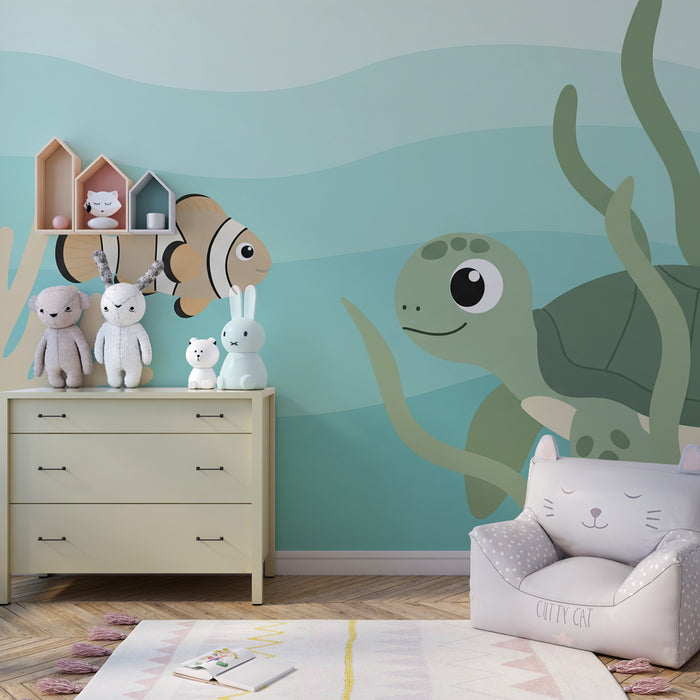 Papier peint chambre enfant | Plongée dans le monde marin