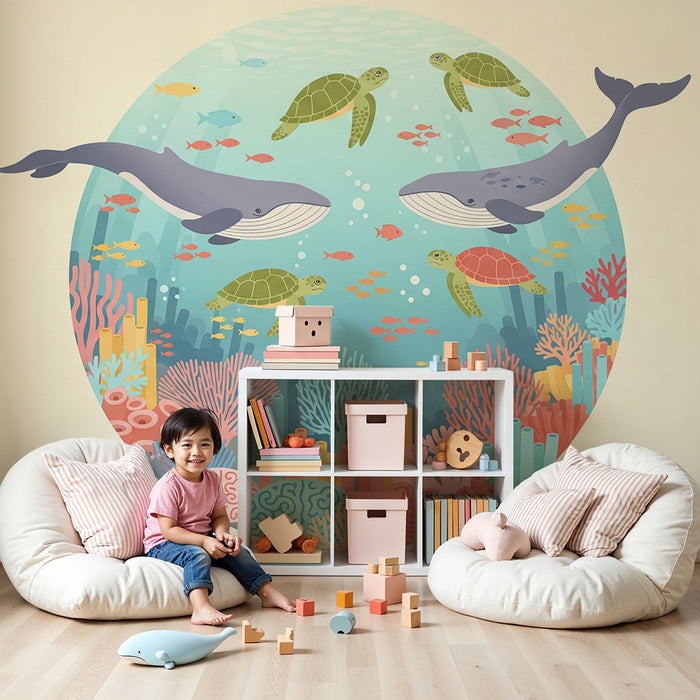 Barntapet | Dykning med valar och färgglada sköldpaddor