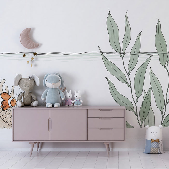 Papel pintado infantil | Pez payaso y arrecifes de coral
