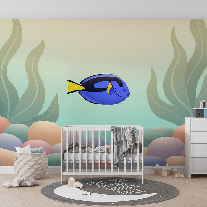 Børnetapet | Tropisk fisk i blødt havdybsdesign