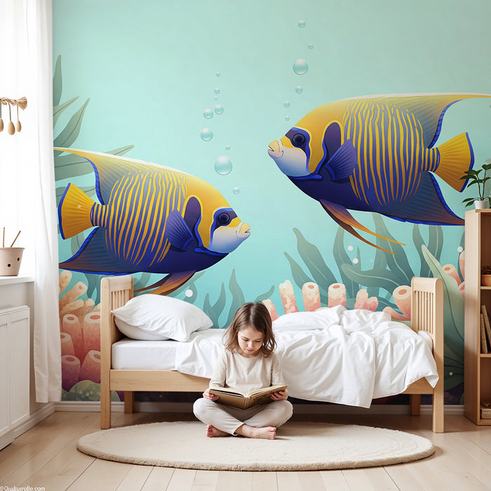 Kinderzimmer Tapete | Exotische Fische inmitten eines Korallenriffs
