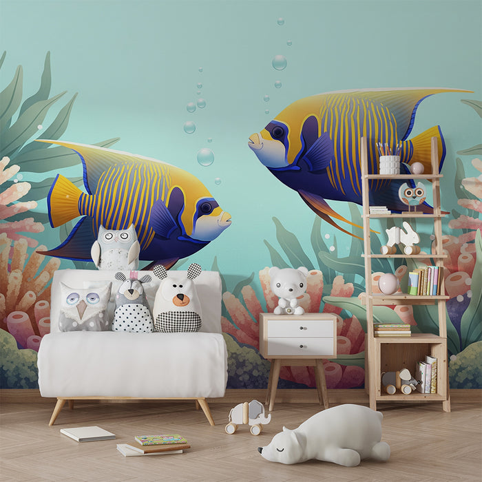 Kinderzimmer Tapete | Exotische Fische inmitten eines Korallenriffs