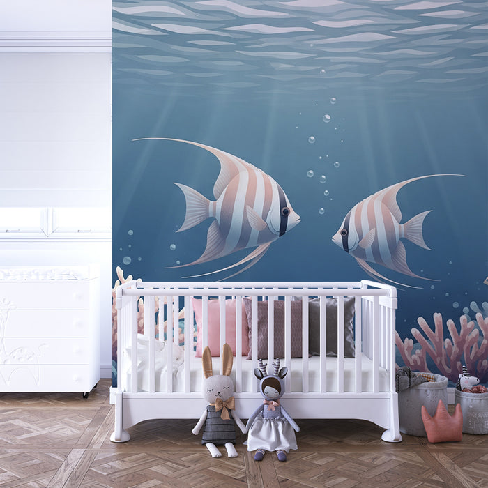 Kids' Room Wallpaper | Exotic Fish and Corals in a Tropical Underwater Scene
