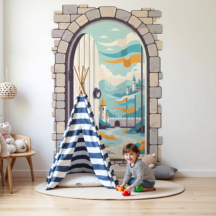 Papier peint chambre enfant | Porte magique vers un royaume féerique