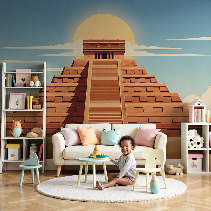Lastenhuoneen tapetti | Mahtava pyramidi auringonlaskun aavikolla