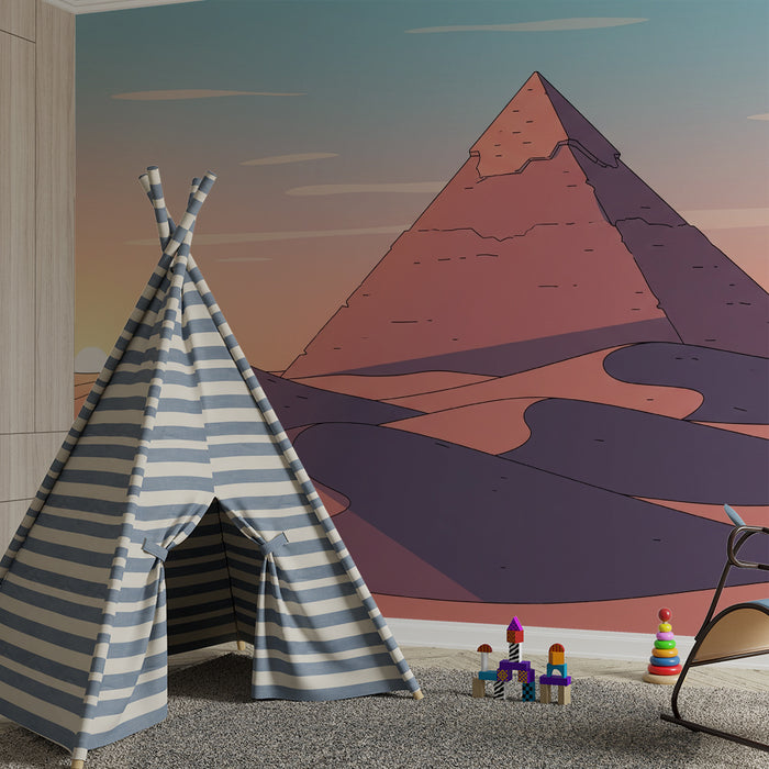 Barnrumspapper | Majestätiska pyramider i en solig öken