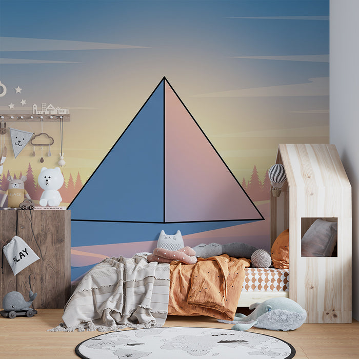 Barnrumspapper | Mysterisk pyramid i ett snölandskap