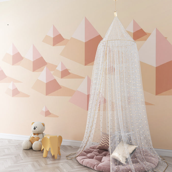 Papier peint chambre enfant | Pyramides géométriques dans des tons doux