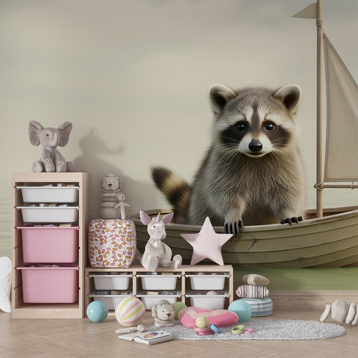 Barntapet | Äventyrlig tvättbjörn på vattnet