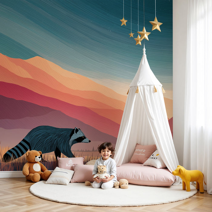 Papel de parede criança | Guaxinim na natureza selvagem