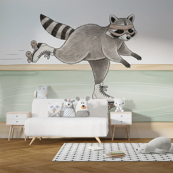 Papier de parede dječja soba | Jazavac klizač na rolama