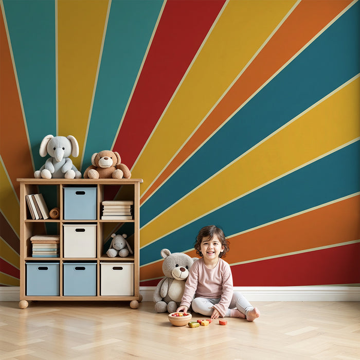 Kinderzimmer Tapete | Bunte Streifen für fröhliche Stimmung