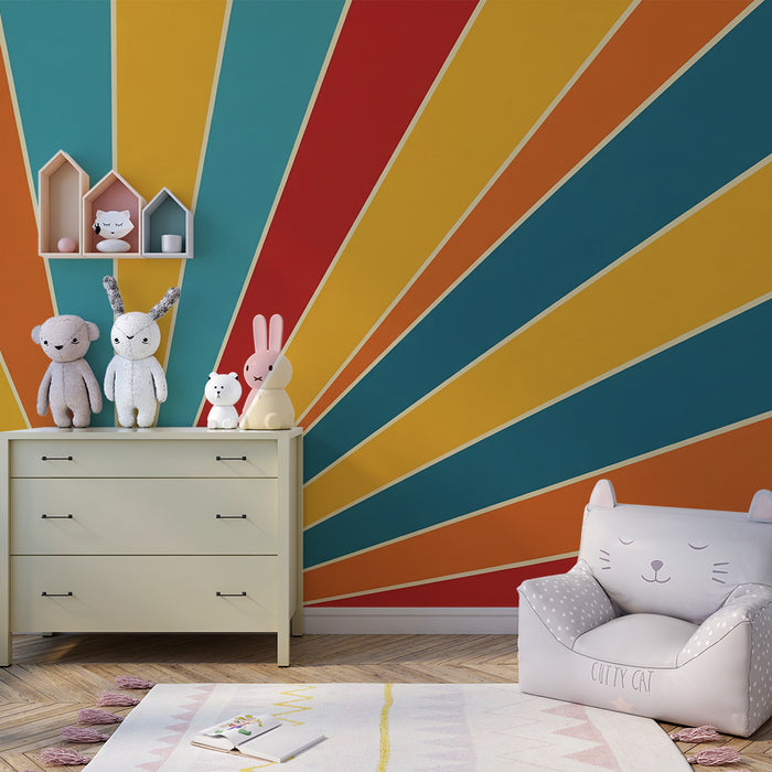 Kinderzimmer Tapete | Bunte Streifen für fröhliche Stimmung