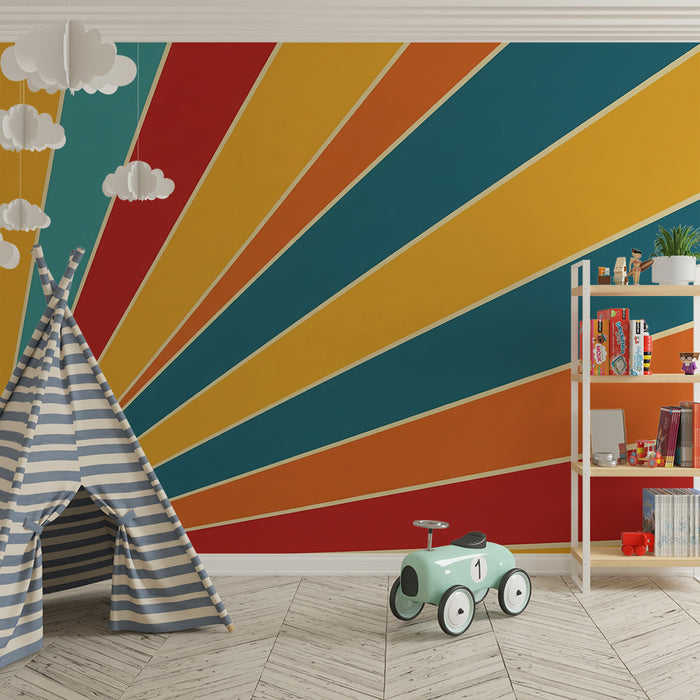 Kinderzimmer Tapete | Bunte Streifen für fröhliche Stimmung