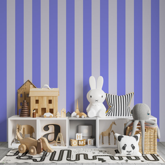 Papier peint chambre enfant | Rayures douces en violet