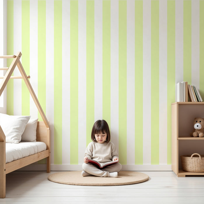 Papier peint chambre enfant | Rayures douces et apaisantes