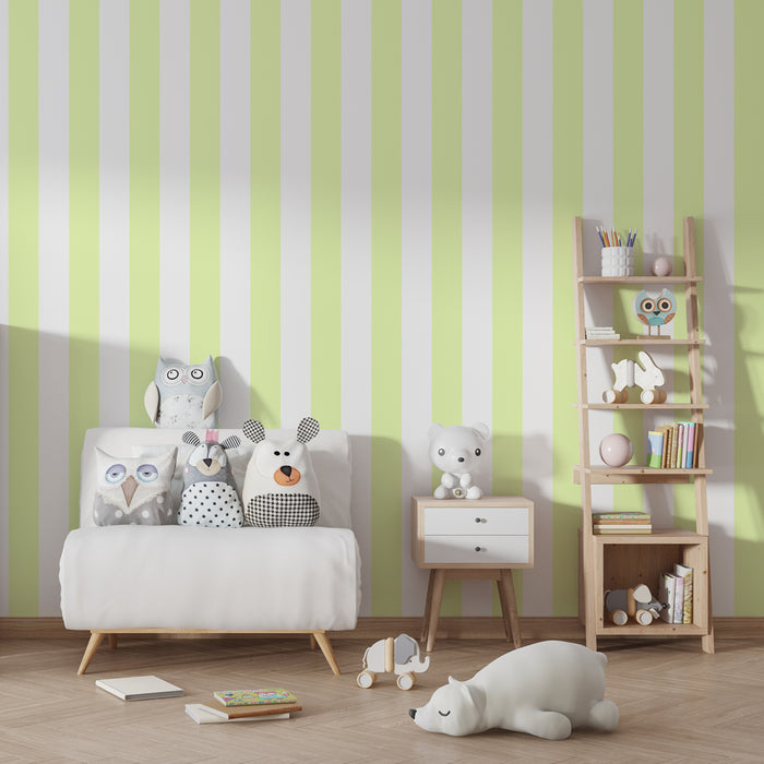 Papier peint chambre enfant | Rayures douces et apaisantes