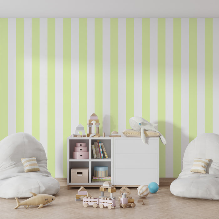 Papier peint chambre enfant | Rayures douces et apaisantes