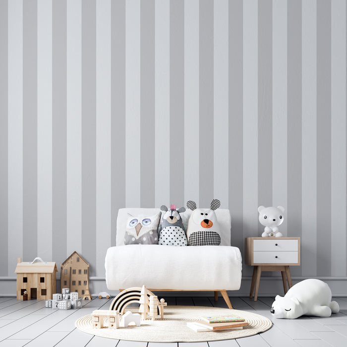 Papier peint chambre enfant | Rayures douces et élégantes