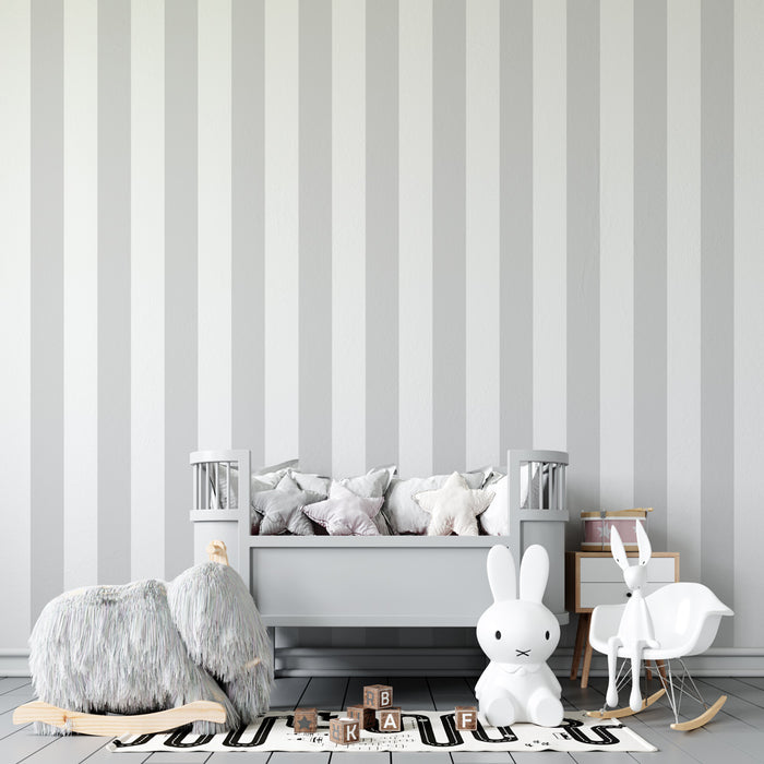 Papier peint chambre enfant | Rayures douces et élégantes