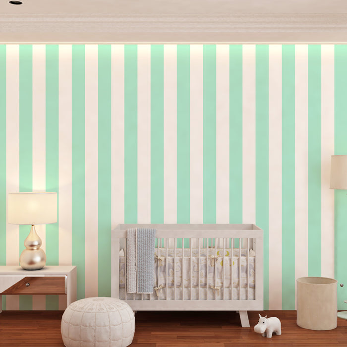 Papier peint chambre enfant | Rayures douces et modernes