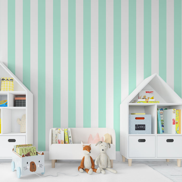 Papier peint chambre enfant | Rayures douces et modernes