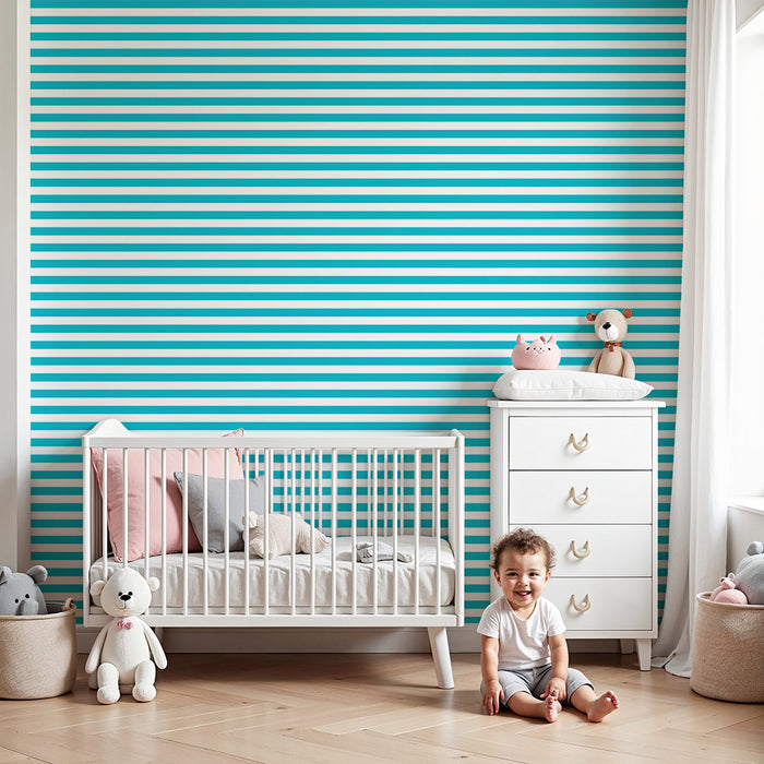 Barntapet | Turkos och vita ränder