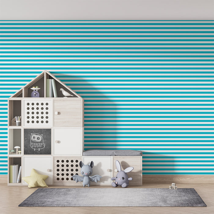 Barntapet | Turkos och vita ränder