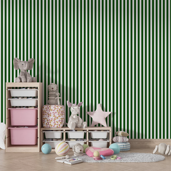 Barntapet | Eleganta gröna ränder