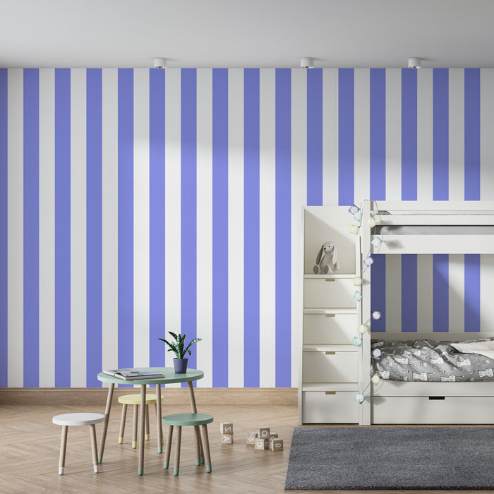 Papel de parede criança | Listras verticais suaves em violeta