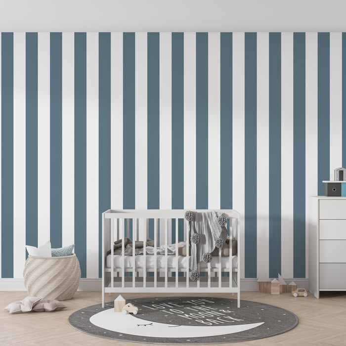 Papel de parede criança | Listras verticais elegantes em azul